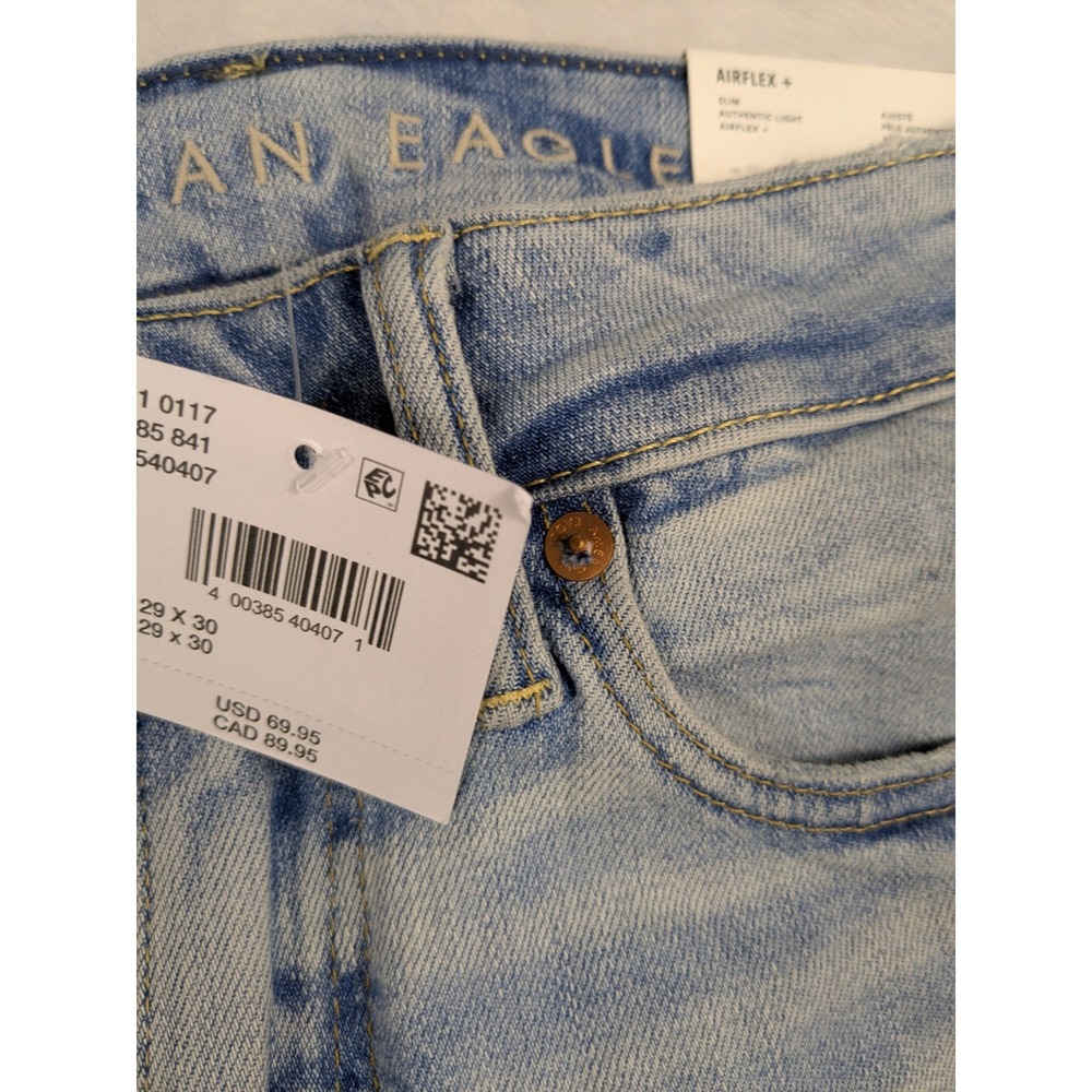 American Eagle Outfitters Womens Slim Authentic Airflex Jeans 29x29 Distressed - Picture 4 of 14
